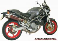 Runde Carbon-Doppelrohr-Auspuffanlage fr Ducati Monster S4, Baujahr: 2000-2003