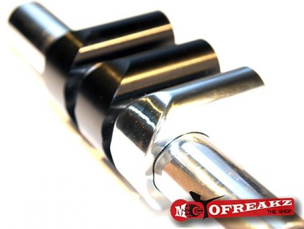 Lenkerschalter mit 2 Tastern, Gehäuse CNC gefräst schwarz für 22mm &  1'-Lenker passend, Gehäuse- Durchmesser ca. 28mm